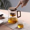 Elegant Cup Teapot, One-touch Filter, Walnut Wood, High Temperature Resistant, Full Glass Liner, Tea Water Separator Cup