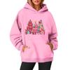 Women's Sweatshirts O-neck Long Sleeve Christmas Printed Top Solid Color Hoodie