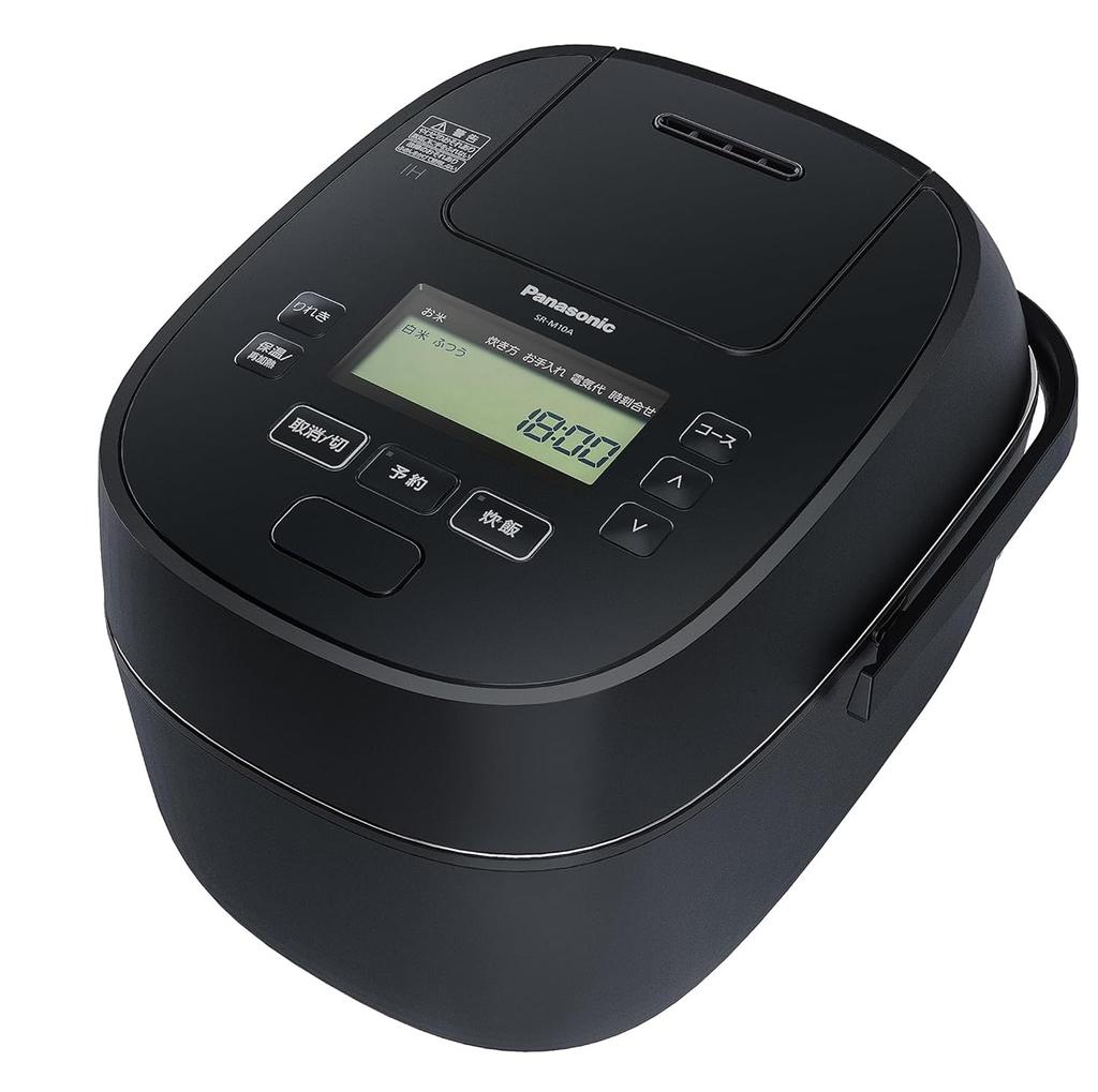 Panasonic Rice Cooker 1 Sho Rapid Pressure Reduction Valve Odori Cooker Full Heat Generation 5 Stage IH Type Black SR-M18A-K