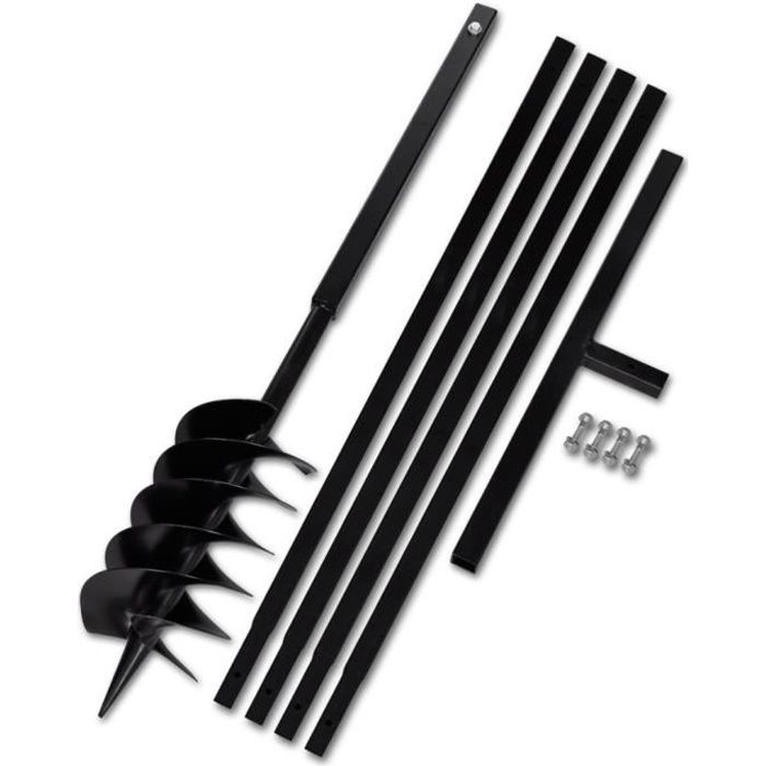 VidaXL Soil Auger with Handle 150 Mm and 5 M Extension Tube Steel