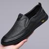 2024 Summer Shoes for Men Genuine Leather Sandals New Hollow Out Slip-on Loafers Fashion Breathable Leather Casual Shoes