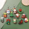 Christmas Series Santa Claus Christmas Tree Key Chains For Backpacks Pendant Cute Elk Doll Key Ring For Kids Friends Gift