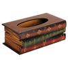 Book Shaped Vintage Tissue Box Cover Artistical Tissue Napkin Container Creative Tissue Organizer Box for Bedroom Bathroom