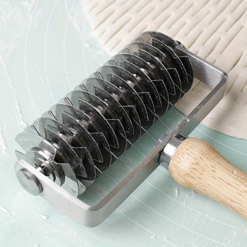 Stainless Steel Pizza Lattice Roller Dough Cutter Baking Mesh Cutting Tool