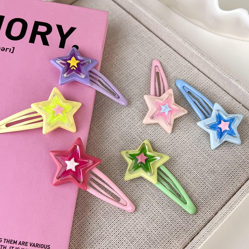 UXSL Sweet Cute Colorful Stars Hair Clips For Girls Lovely BB Hairpins Hair Decoration Pentagram Barrettes Kids Hair Accessories