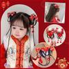 Chinese New Year Style Tassel Hairpin 2pcs Bow Decorative Performance Clothing Hairpin Set Acce E5N3