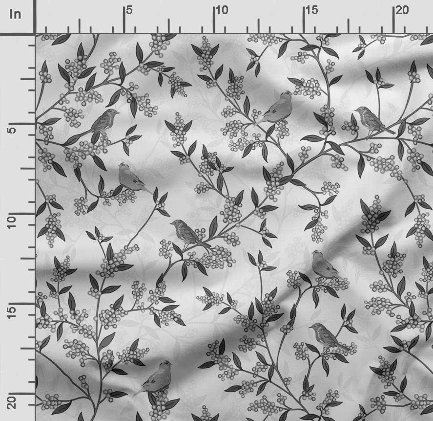 Soimoi Bird & Flowers  Print  Cotton Cambric Quilting Fabric Sold by The Yard 42 Inch Wide Medium Weight Cotton Fabric Sewing  Supplies