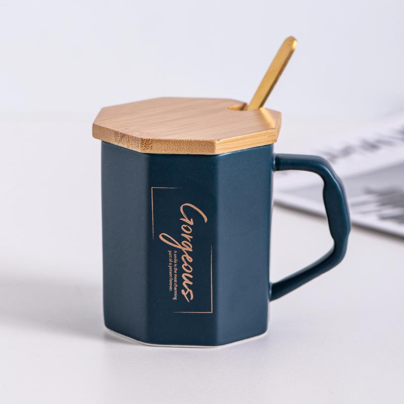 Wind Ceramic Cup With Lid Home Office High-End Couple Water Cup High-Value Gift