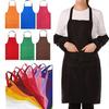 Unisex Simple Pure Color Kitchen Restaurant Bib Cooking Apron with Pocket