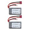 2PCS 7.4V 1800mAh T-Plug Lithium Battery for WLTOYS 144001, 12402, 12403, 12404, 12423, 12428, A959-B, A969-B, A979-B, and K929-B High-Speed ??Drift R