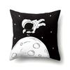 Astronaut Polyester Pillow Case Style Floral Print Peach Leather Velvet Pillow Case Creative Moon Car Waist Cushion Cover