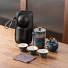 Travel Tea Set Small Portable Outdoor Tea Bag Ceramic One Pot Three Cups Convenient To Carry Tea Set