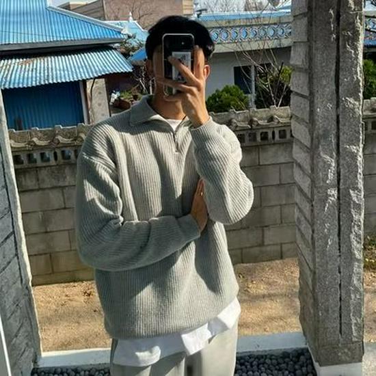 Korean Style Men's Autumn Half Zip Cardigan Sweater - Handsome Versatile Stand Collar Knitted Top Turtleneck Jacket