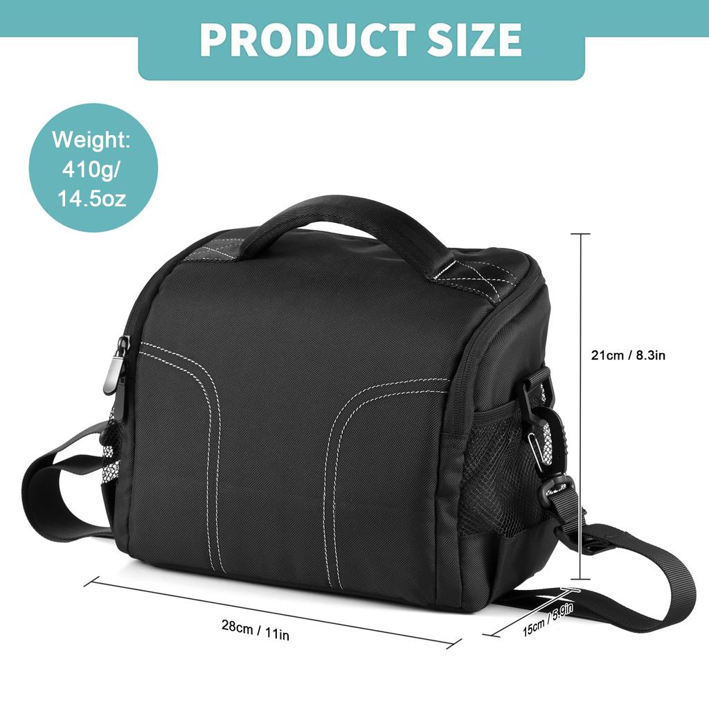 Padded Camera Bag Travel Camera Shoulder Bag Water-resistant Shock-proof Camera Case Messenger Bag
