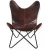 Handmade Vintage Leather Butterfly Chair - Brown Lounge Accent Chair