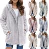 Autumn and Winter Plus Size Women's Loose Medium Long Light Lapel Coat Casual Comfortable Cardigan Sweater Outerwear