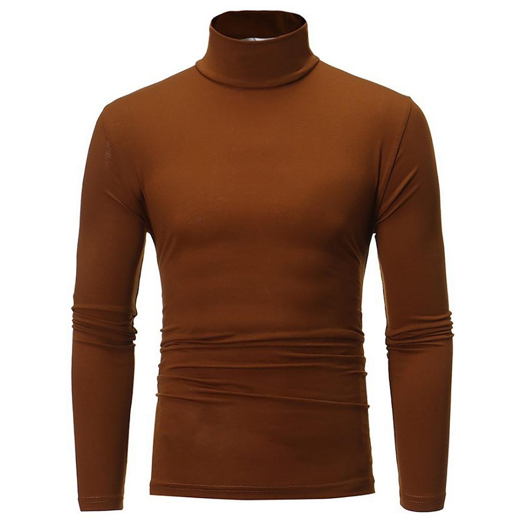 Men's Autumn Winter Turtleneck Long Sleeve Slim Pullover Sweater Blouse Top