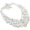 Rainbow Moonstone Gemstone Handmade 925 Silver Necklace 18" JCN326-13