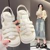 Thick Bottom Roman Sandals Female Summer Comfortable Open-toe Muffin Hollowing Woven Shoes Fashion Women Summer Shoes Breathable for Hot Weather