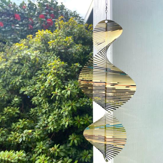 Spiral Wind Spinner Decoration Weather-proof Indoor Outdoor Window Garden Yard Porch Metal 3D Wind Chime Hanging Ornament Pendant