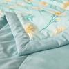 Yellow Flowers Summer Quilt Fresh Floral Style Super Soft Breathable Air Conditioning Thin Quilt Travel Camping Thin Comforter
