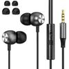 Earphones Wired Earphones New Glhty Wired Earphones Earphones with Microphone Volume Adjustment HIFI Sound Quality Heavy Bass Calls Comfortable To