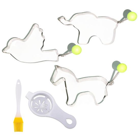 Omelette Mold Stainless Steel Egg Rings Non-Stick Love Star Flower Fried Egg Mold Pancake Shaper Kitchen Gadgets