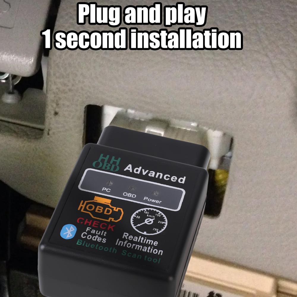 Car OBD2 Scanner Bluetooth Fault Detector Bluetooth-Compatible Elm327 V1.5 Code Reader Diagnosis Tool for Android IOS Windows