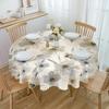 Watercolor Botanical Flowers Texture Round Tablecloth Waterproof Table Cover For Wedding Party Decoration Dining Table Cover