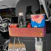 Fashion Diamond Car Seat Back Storage Box Organizer Water Cup Tissue Paper Holder Beverage Rack Bling Car Accessories for Woman