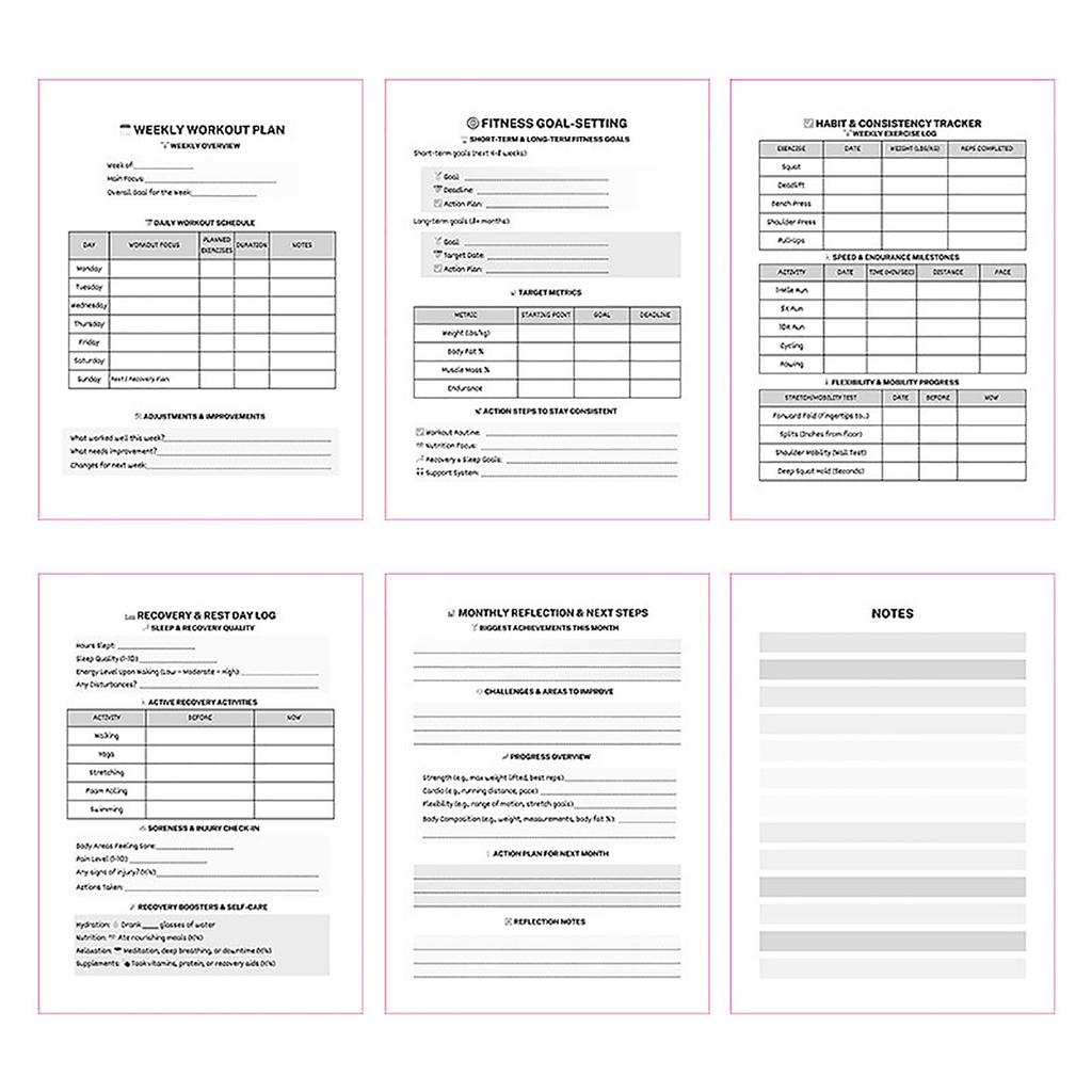 Fitness Program Planner Notebook, Personal Goal Management And Life Planning Journal, Daily Task And Goal Tracking Tool