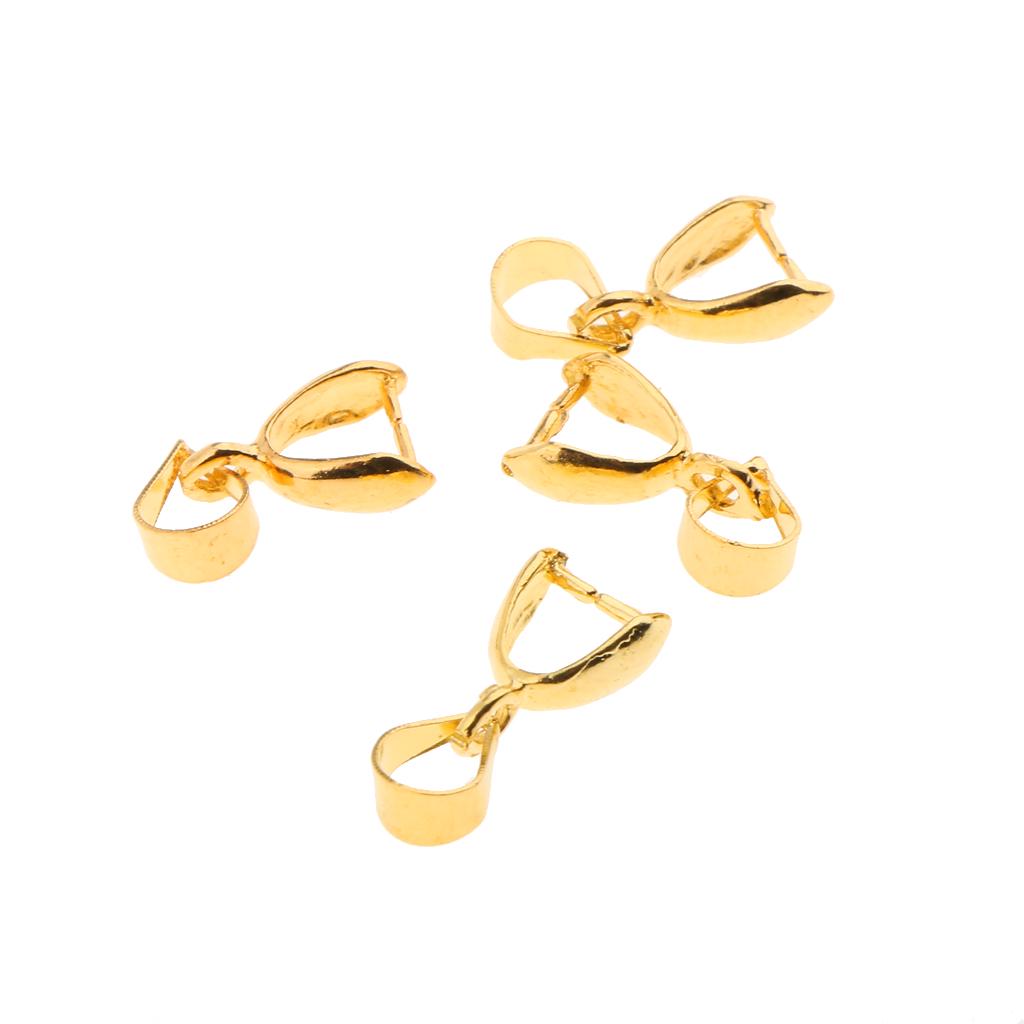 Lots 30pcs Mixed Color Pinch Clasp Bail Connector Pendant Findings 14x6mm