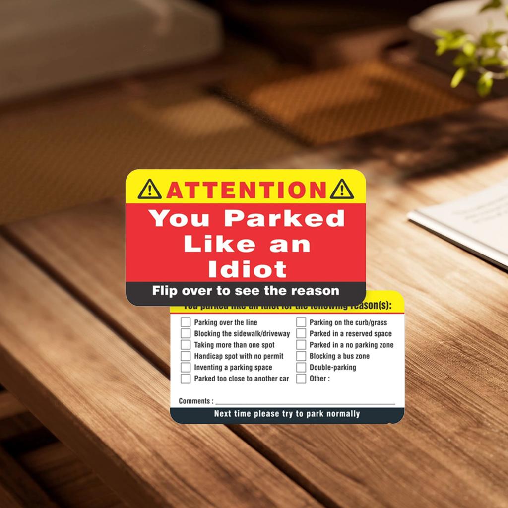 Bad Parking Card, Interesting Parking Label, Parking Card, You Look Like An Sample Parking
