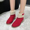 Women's Mid-calf Boots 2025 New Women's Thick Heel Snow Boots Plush Warm Outdoor Casual Slip-on Winter Suede Design Botas Mujer