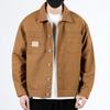 Denim Jacket Men's Spring and Autumn New Loose Khaki Work Jacket Young Men's Casual Top Lapel