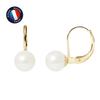 Earrings - - Sleepers - Cultured Pearls 7-8 Mm - Yellow Gold - AAA+