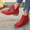 Fashion Ethnic Style Embroidered Autumn Women Shoes 2024 Classic Pointed Toe Women's Western Boots Casual Simple Large Size Ladies Shoes