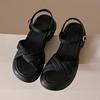 Fashion Casual Thick Bottomfemale Sandals Female 2024new Fashion Simple All-match Sandy Beach Sandal Solid Color Women Shoes Summertime
