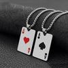 Lucky Ace of Spades Heart A Necklace Poker Pendant for Male Female Casino Playing Cards