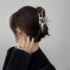 Geometric Claw Clips Women Large Metal Silver Color Korean Style  Shark Hair Clips Grab Clamps Girls Hair Accessories
