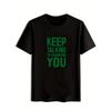 Men's Cotton Short Sleeve Tee - "Keep Talking I'm Diagnosing You" Slogan, Geometric Print, Regular Fit, Casual Wear