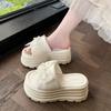 Fashion Shoes Woman's Slippers Butterfly-Knot Slides Heeled Mules Platform 2025 High Summer Butterfly-knot House Slippers Platform Butte