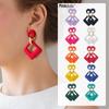 2024 New 12 Color Square Acrylic Drop Earrings Light Luxury Multicolor Geometric Earring for Women Jewelry PD1488