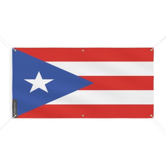 Bannière Drapeau De Porto Rico 6 Oeillets 90x180cm En Polyester