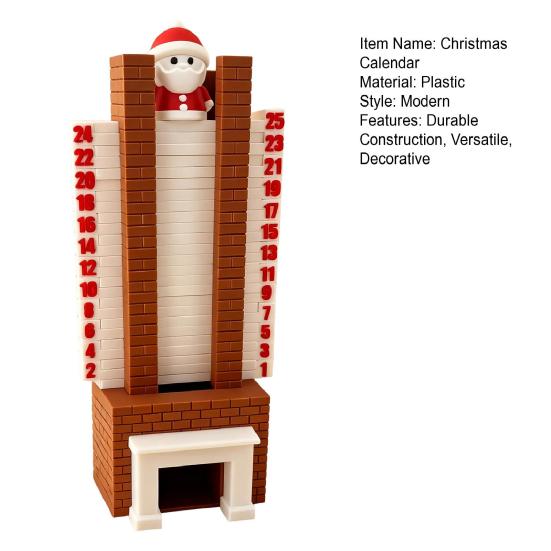 Santa Advent Calendar Christmas Countdown Calendar Decorative Santa Figure Festive Party Accessory Holiday Decoration