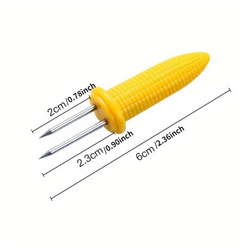 10pcs Stainless Steel Corn Holders - Skewers with Heat Resistant Grip - Home Cooking & BBQ Accessories for Camping, Outdoor Grill Tools, Fruit Forks