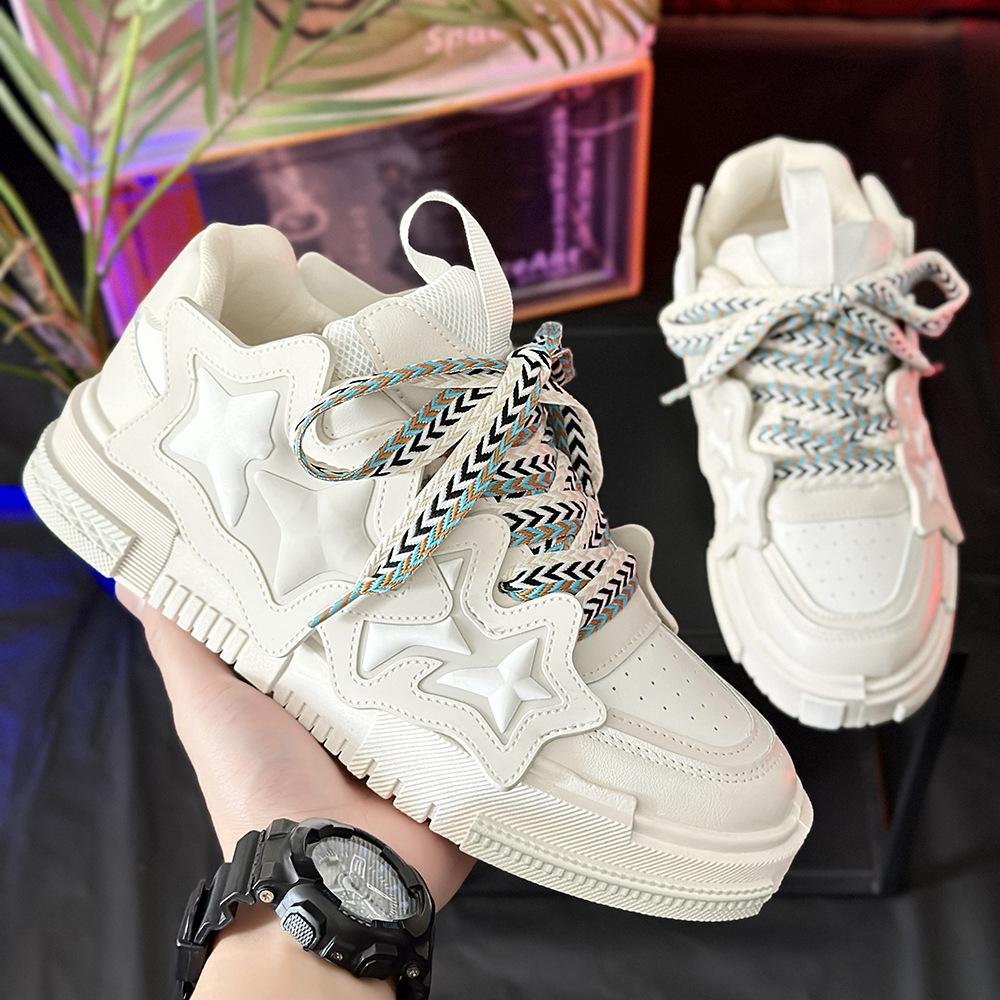 Fashion Casual Skateboard Shoes 2024 Spring and Autumn New Design Bread Platform Shoes Student Shoes Male