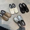 Fashion Bailamos Brand New Women Slipper Fashion Split Toe Slip On Mules Shoes Flat Heel Outdoor Casual Slides Sandal Shoes Size35-40