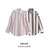 European and American Style Women's Striped Poplin Cotton Shirt - Spring 2025 Collection, Long Sleeve, Turn-Down Collar