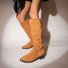 Knight Boots Women's Autumn/Winter New Style Coarse Heel Over Knee High Heel Middle Heel Stacked Long Leg Women's Boots